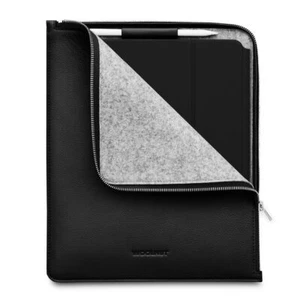 Étui portefeuille en cuir pour iPad Pro 13" et iPad Air 13 – Noir avec porte-... - Afbeelding 1 van 7