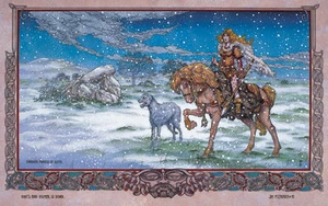 IMPRESIÓN ARTÍSTICA IRLANDESA CELTA FINNCHEOM, PRINCESA DEL ULSTER 33x23 por Jim FitzPatrick - Imagen 1 de 3
