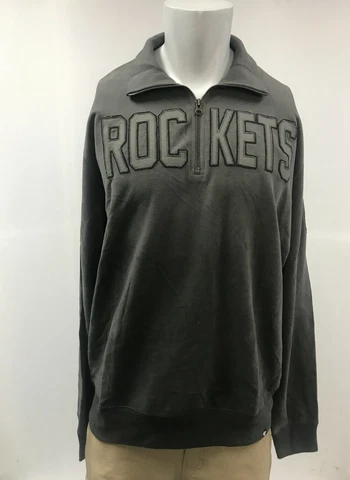 Houston Rockets 1/4 Zip Pullover Sweatshirt Men's Size XL, '47 Striker Gray Cover