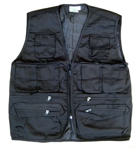 Mens Combat Army Military Waist Coat Fishing Assault Tactical Jacket Vest Black - Picture 1 of 5