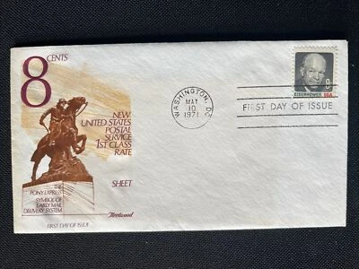 1394 Dwight Eisenhower (Sheet-Gray) FDC Fleetwood May 10 1971 Washington DC - Image 1 of 2