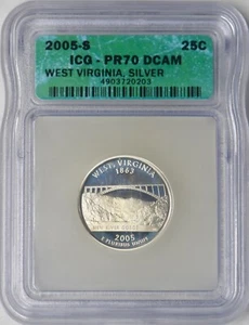 2005-S West Virginia Silver State Quarter - ICG PR70 DCAM - ✪COINGIANTS✪ - Picture 1 of 2