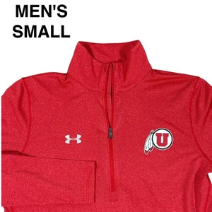 Under Armour Utah Utes 1/4 Zip Pullover Herren Medium Rot Langarm UA Logo - Bild 1 von 11