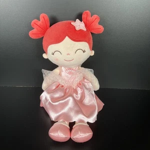 Gloveleya Peluche Bambola Rosa Raso Vestito Bambina 15" Ballerina Capelli Corallo Rosso - Foto 1 di 7