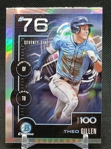 Theo Gillen Refractor 2025 Bowman Chrome #BTP-76 Top 100 Tampa Bay Rays - Picture 1 of 7