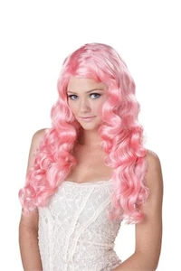 Pink Sweet Tart Long Costume Wig Adult One Size - Picture 1 of 1