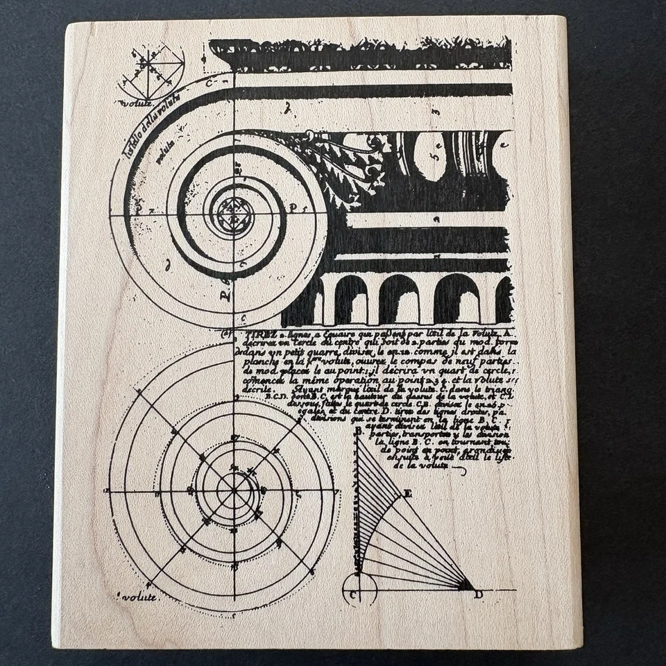 Estampadores Anónimos Arquitectura Columnas Diagrama Grande Sello de Goma Alterado Foto 1 de 4