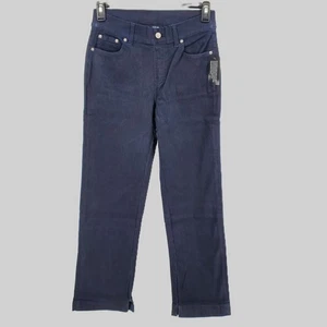 Jeans donna D&Co Adaptive taglia 10 pull on gamba dritta lavaggio scuro crop denim - Foto 1 di 6