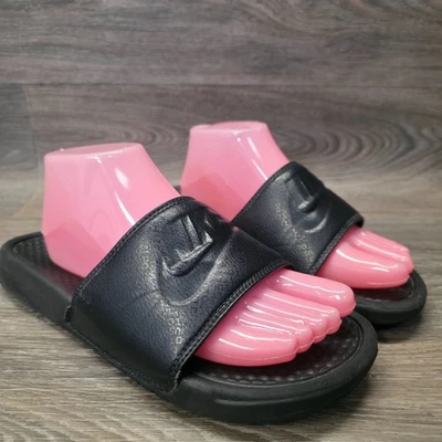 Nike Benassi JDI Slides Hombres 8 Mujeres 9.5 Negras Ligeras Sandalias Sin Cordones 343880 Foto 1 de 4