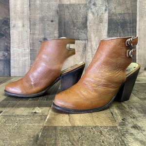 Freebird By Steven Smoke Leather Brown Mule Boots Booties Womens 9 - Picture 1 of 12