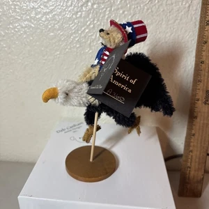 DEB CANHAM "SPIRIT OF AMERICA” CLUB SPECIAL 2003-2004- 7”PATRIOTIC BEAR ON EAGLE - Picture 1 of 10