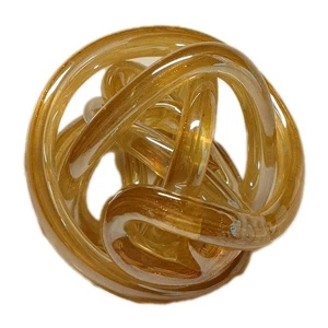 Infinity Knot Glass Sculpture Abstract Artisan Modern Art Iridescent MCM EUC. - Picture 1 of 7