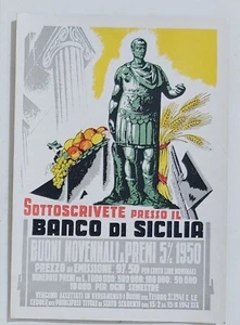 55800 Cartolina - Sottoscrizioni buoni del tesoro Banco di Sicilia - Foto 1 di 2