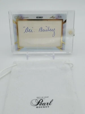 Ace Bailey Leaf Pearl Hockey Authentic Cut Signature 1/6 - Image 1 of 4