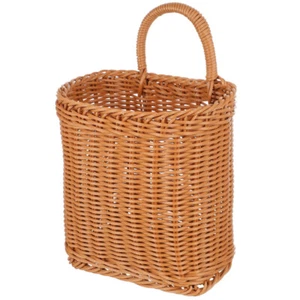 Hanging Straw Baskets Silverware Holder Chopsticks Basket Woven Garden Basket - Picture 1 of 11