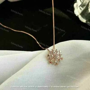 1.20Ct Round Cut Pink Sapphire Double Heart Pendent White Gold Finish Free Chain - Picture 1 of 3