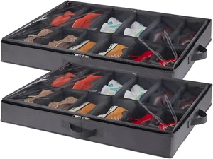 Set Di 2 Scatole per Scarpe Con Finestra Trasparente, Contenitori Portaoggetti P - Foto 1 di 12