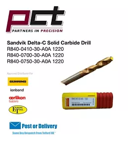 Sandvik R840 Delta-C Solid Carbide Drill. Ø4.1mm, Ø7mm, Ø7.5mm 1220 grade - Picture 1 of 3