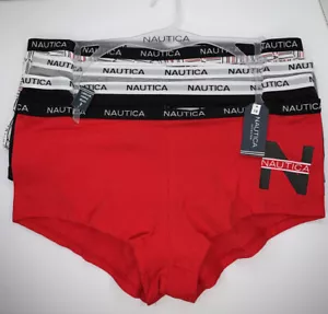 Nautica 4 pack Boy Shorts Panties Plus Size 1X Red Black Gray White Print - Picture 1 of 11
