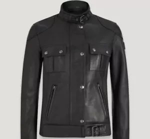 NWT Belstaff Gangster Black Lady Jacket Nappa Leather Size IT48 - Bild 1 von 8