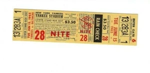 1965, June 15, New York Yankees vs. Baltimore Orioles full ticket. - Picture 1 of 2