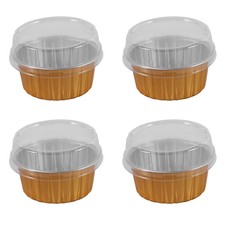 400 pezzi pellicola monouso alluminio stampi da forno crema dessert brulee ovale Fo4722