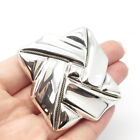 925 Sterling Silver Vintage Mexico Ribbed Pin Brooch / Pendant