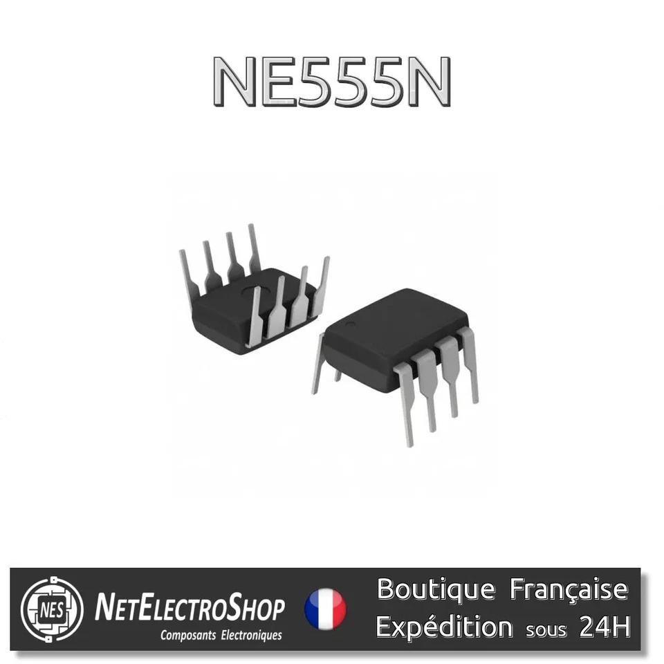 1x Circuit intégré NE555 NE555N, Timer. DIY, Arduino, Pi.