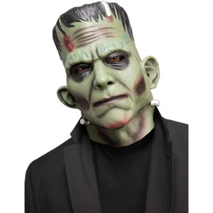 FRANKENSTEIN MASK Full Head Deluxe Halloween Latex Fancy Dress Frankie Adult - Picture 1 of 3