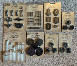 LOTE DE 8 FRASCOS HILANDEROS MEDALLÓN ADORNOS IDEA-OLOGÍA JIM HOLTZ OJALES - Imagen 1 de 2