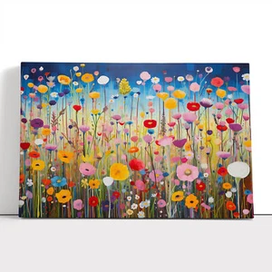 Wildflowers Colour Field No.2 Canvas Print Wall Art Framed Poster Picture Decor - Picture 1 of 4