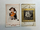 2 Vintage 1911 & 1920 Little Girl Child Doll Cat Old Maid Fred Spurgin Postcards