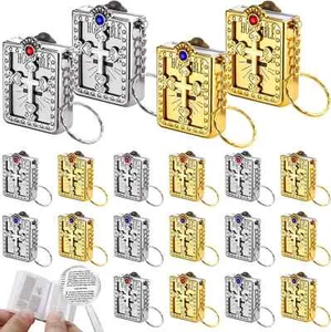 16 Pieces Mini Bible Keychain Small Holy Key Ring Medium, Multicolor - Picture 1 of 2