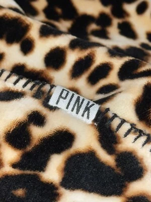 VICTORIA'S SECRET PINK SHERPA BLANKET LEOPARD ANIMAL PRINT CHEETAH 60" X 72" - Image 1 of 4