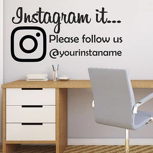 Instagram It Follow Us Wall Sticker Decal | Office Shop Window Company Adhesive - Picture 1 of 6