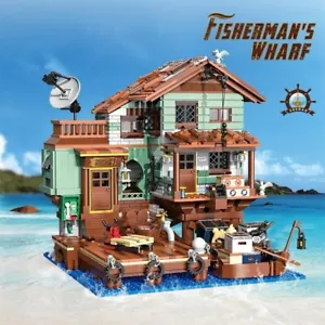 2100PCS Fisherman's Wharf Building Block Tree House Model Seaside Street View - Picture 1 of 6