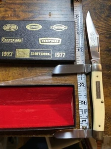 Sears Craftsman Stockman Knife 3 Blade Yellow Delrin Handles Vintage 10181-LX - Picture 1 of 17