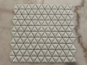 White 3D Triangle Matte and Glossy Mix Glass Mosaic - Picture 1 of 10