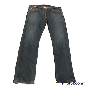 True Religion Benny Men's Button Fly Blue Jeans 36W 34L