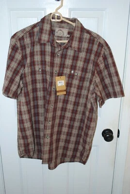 GH Bass River Rapids Seersucker Mens Shirt L NWT Brown Plaid - Image 1 of 4
