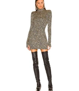 Dundas X Revolve Rave Leopard Mini Dress Womens Small Zappa Black And Gold Party - Picture 1 of 9