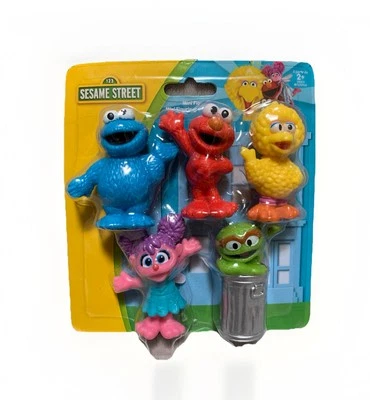 NEW Sesame Street Characters Collectible 2" Display Figures Cake Toppers 5pc Set - Image 1 of 4