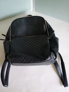 Vera Bradley weicher schwarzer Lederrucksack mit Vera-Futter, den Sie erwarten würden, kostenloser Versand - Bild 1 von 7