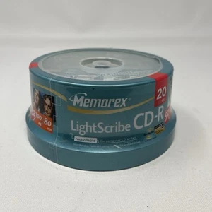 Memorex LightScribe CD-R 52X 700MB 80min 20 Disc Pack NEW SEALED - Bild 1 von 5