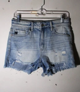 KANCAN Blue Distressed Denim Shorts Women's Size L NWOT - Picture 1 of 5