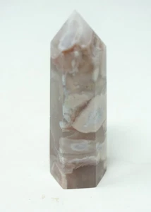 Natürlicher Blumenachat Turmspitze Quarz Kristall Obelisk Stab Heilung 62g - Bild 1 von 8