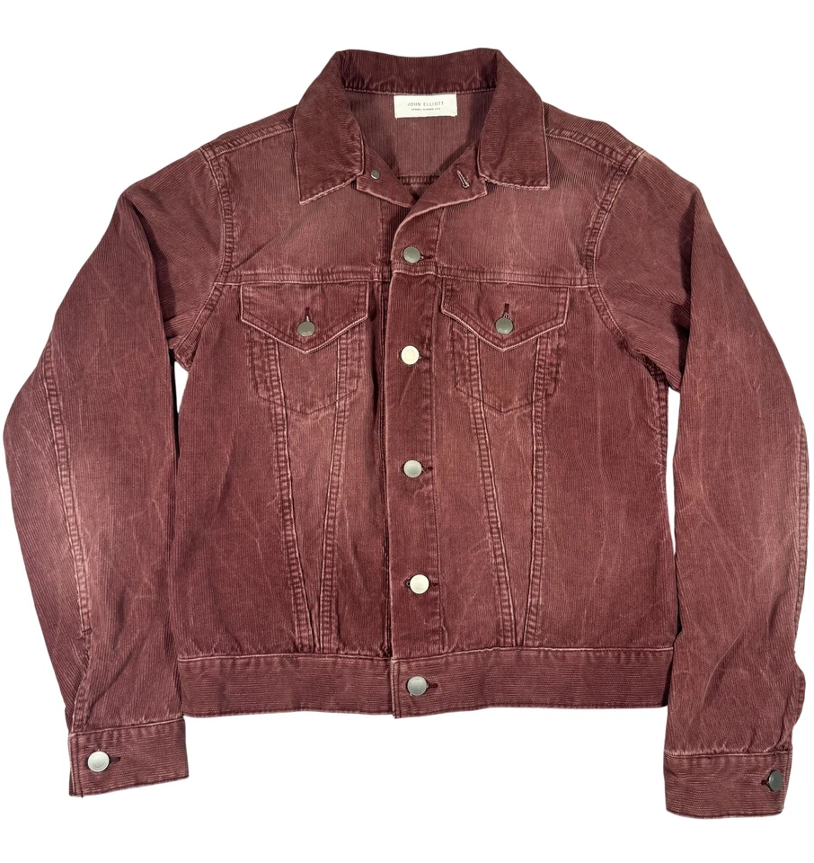 Chaqueta John Elliott Para Hombre Talla 1 Pequeña Granate Pana Camionero Hecha en Japón Foto 1 de 4