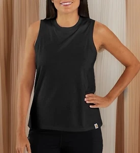 CARHARTT Tank Top Womens Medium 8/10 Black Workout I Force Relaxed Fit Midweight - Picture 1 of 11