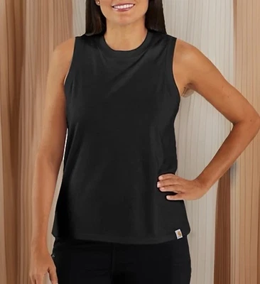 Camiseta sin mangas CARHARTT para mujer mediana 8/10 negra entrenamiento I Force ajuste relajado peso medio Foto 1 de 4