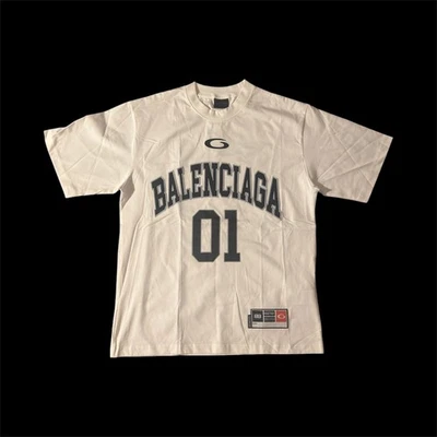 BALENCIAGA MEN'S BASKETBALL SERIES - OVERSIZED T-SHIRT IN WHITE SIZE M - Image 1 of 3